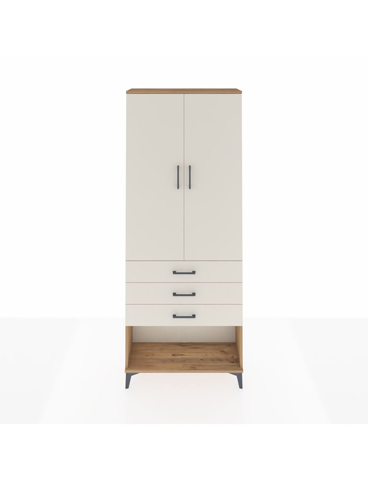 Arges Dolap 3 Raflı 3 Çekmeceli 2 Kapaklı 88x30x221 - S30M083V7A