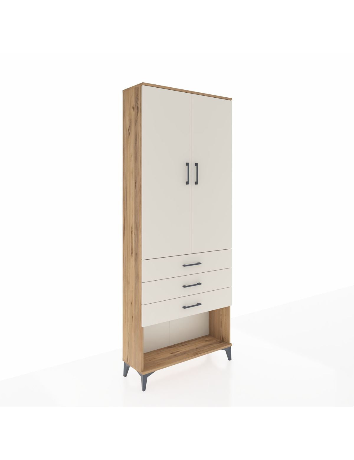 Arges Dolap 3 Raflı 3 Çekmeceli 2 Kapaklı 88x30x221 - S30M083V7A