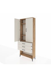Arges Dolap 3 Raflı 3 Çekmeceli 2 Kapaklı 88x30x221 - S30M083V7A