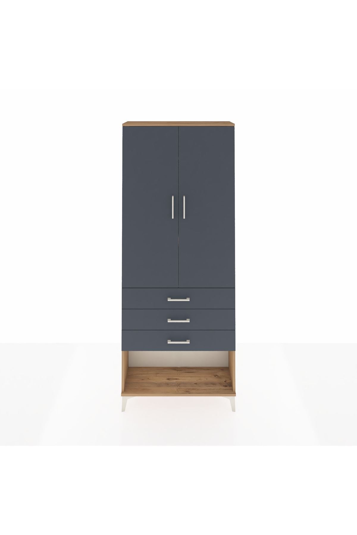 Arges Dolap 3 Raflı 3 Çekmeceli 2 Kapaklı 88x30x221 - S30M083V8A