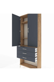 Arges Dolap 3 Raflı 3 Çekmeceli 2 Kapaklı 88x30x221 - S30M083V8A