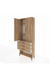 Arges Dolap 3 Raflı 3 Çekmeceli 2 Kapaklı 88x30x221 - S30M083V9A