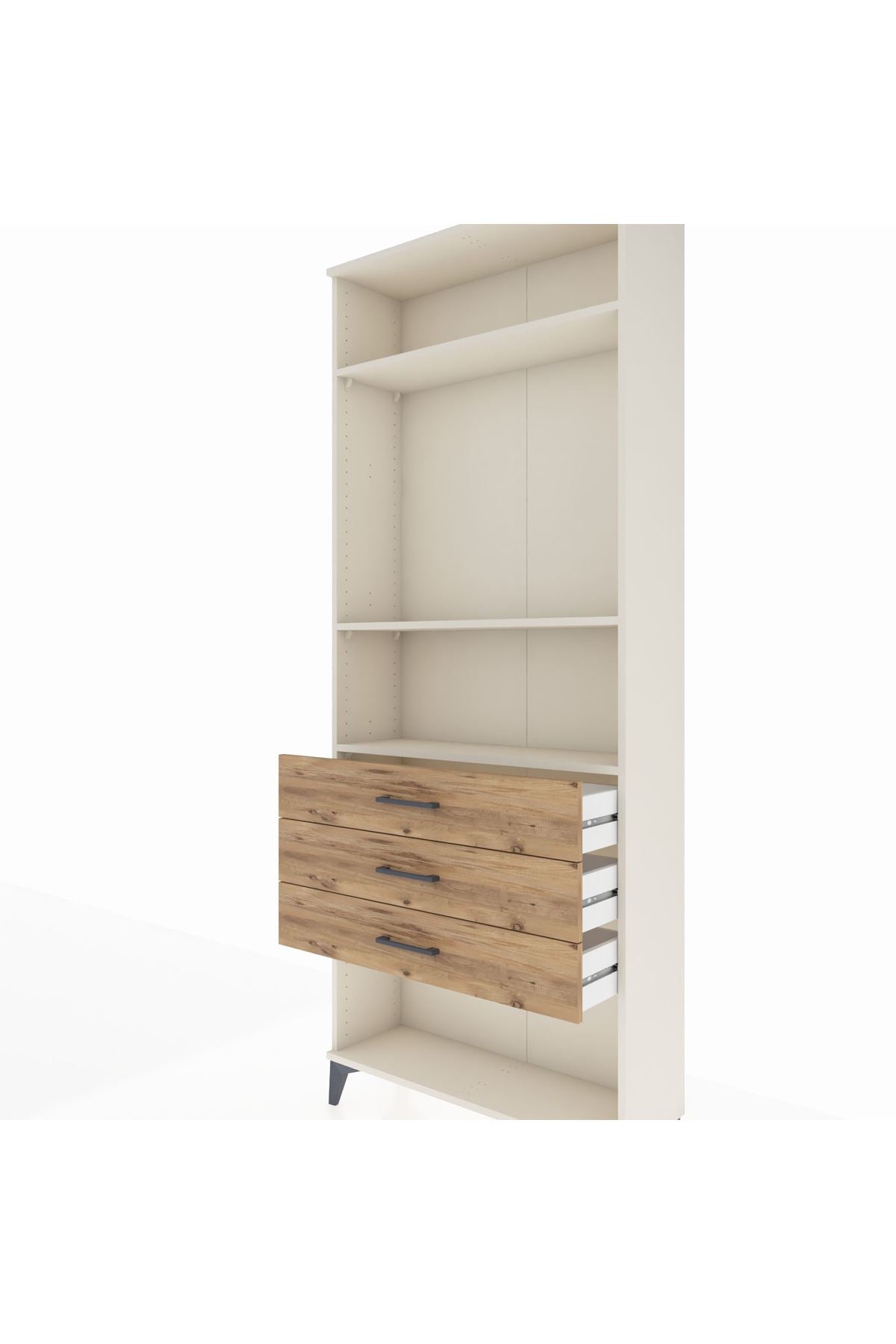 Arges Dolap 3 Raflı 3 Çekmeceli 88x30x221 - S30M084V3A