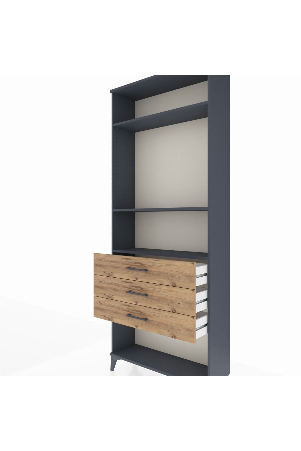 Arges Dolap 3 Raflı 3 Çekmeceli 88x30x221 - S30M084V6A