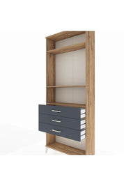 Arges Dolap 3 Raflı 3 Çekmeceli 88x30x221 - S30M084V8A