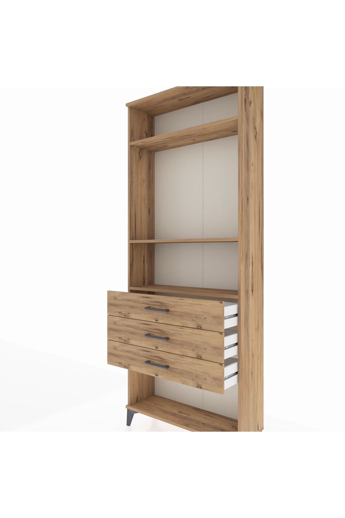 Arges Dolap 3 Raflı 3 Çekmeceli 88x30x221 - S30M084V9A
