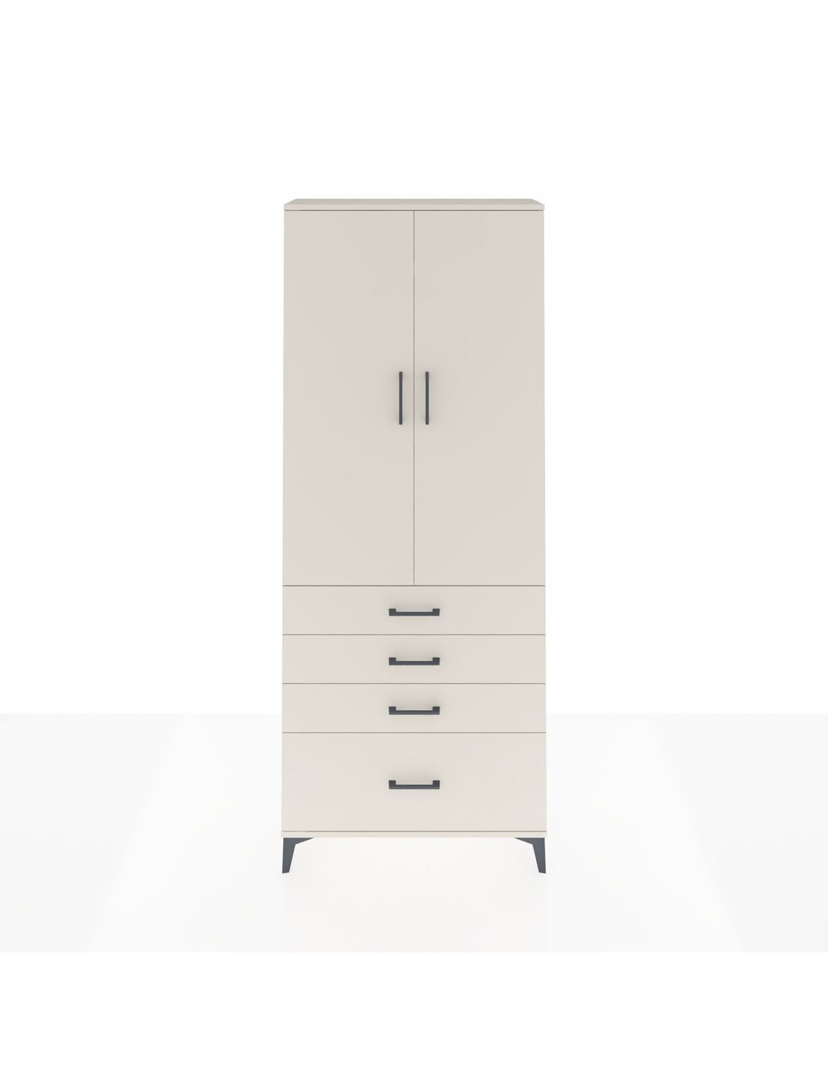 Arges Dolap 2 Raflı 4 Çekmeceli Tek Askılı 88x30x221 - S30M085V1A