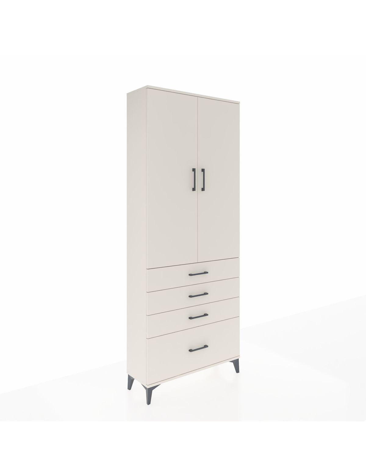Arges Dolap 2 Raflı 4 Çekmeceli Tek Askılı 88x30x221 - S30M085V1A