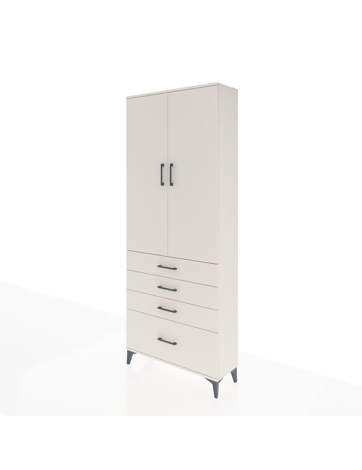 Arges Dolap 2 Raflı 4 Çekmeceli Tek Askılı 88x30x221 - S30M085V1A