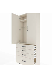 Arges Dolap 2 Raflı 4 Çekmeceli Tek Askılı 88x30x221 - S30M085V1A