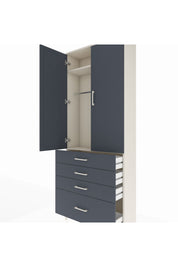 Arges Dolap 2 Raflı 4 Çekmeceli Tek Askılı 88x30x221 - S30M085V2A