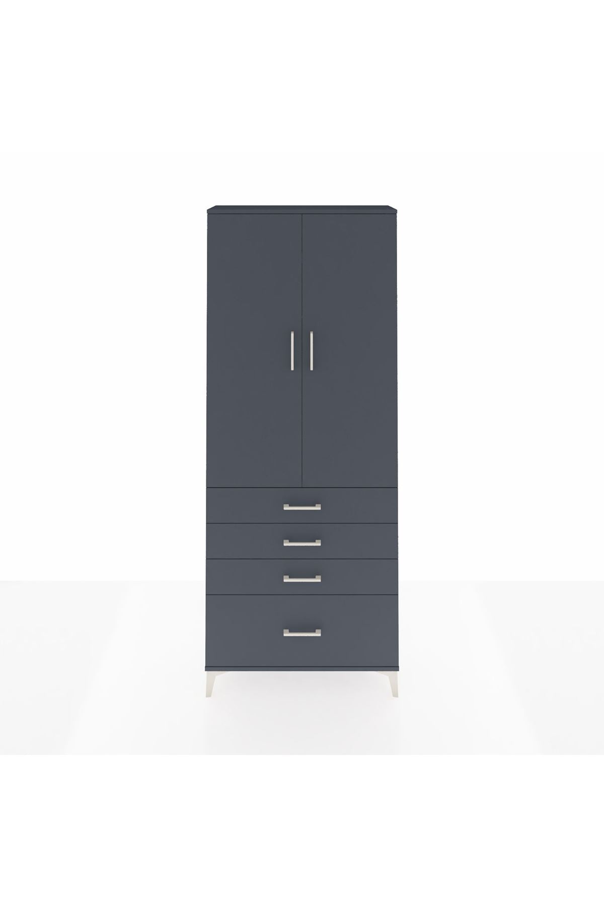 Arges Dolap 2 Raflı 4 Çekmeceli Tek Askılı 88x30x221 - S30M085V5A