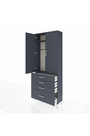 Arges Dolap 2 Raflı 4 Çekmeceli Tek Askılı 88x30x221 - S30M085V5A