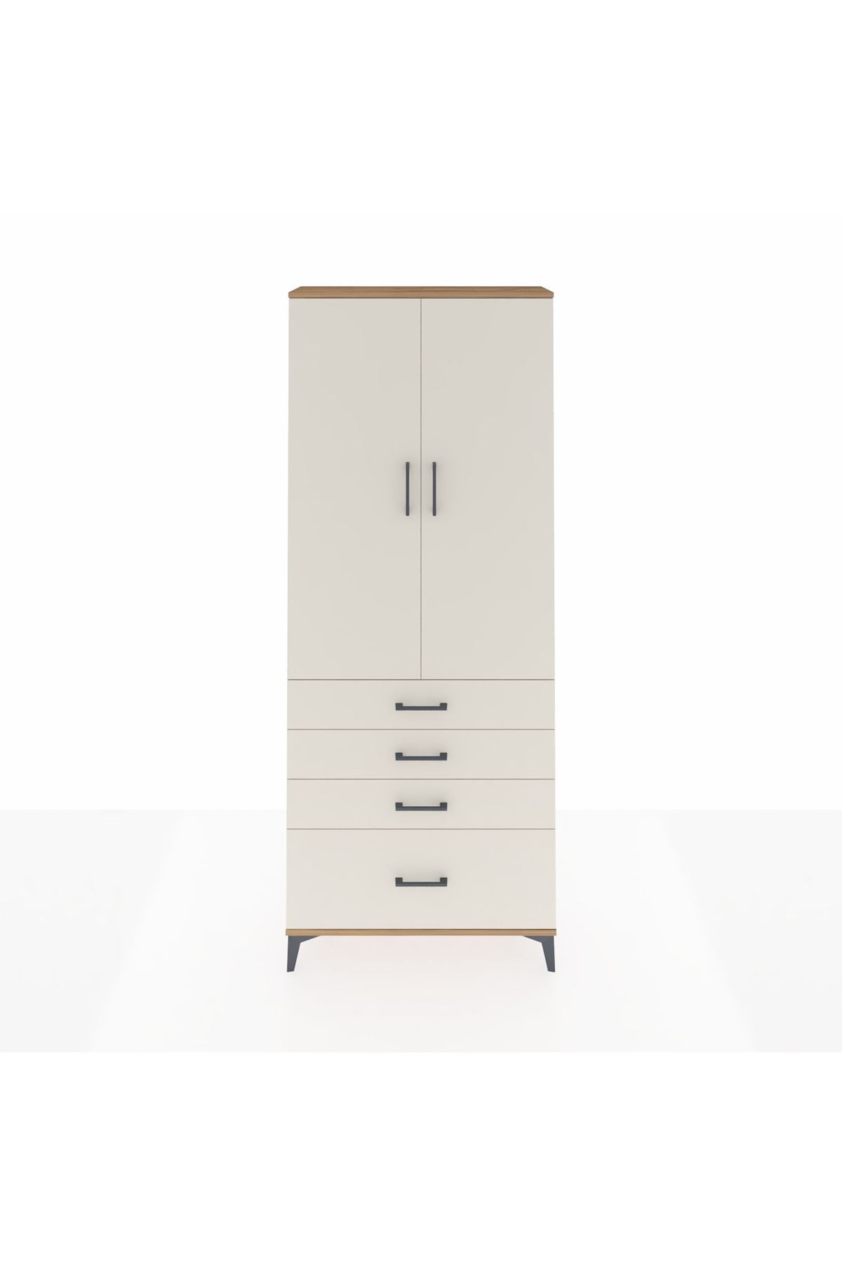 Arges Dolap 2 Raflı 4 Çekmeceli Tek Askılı 88x30x221 - S30M085V7A