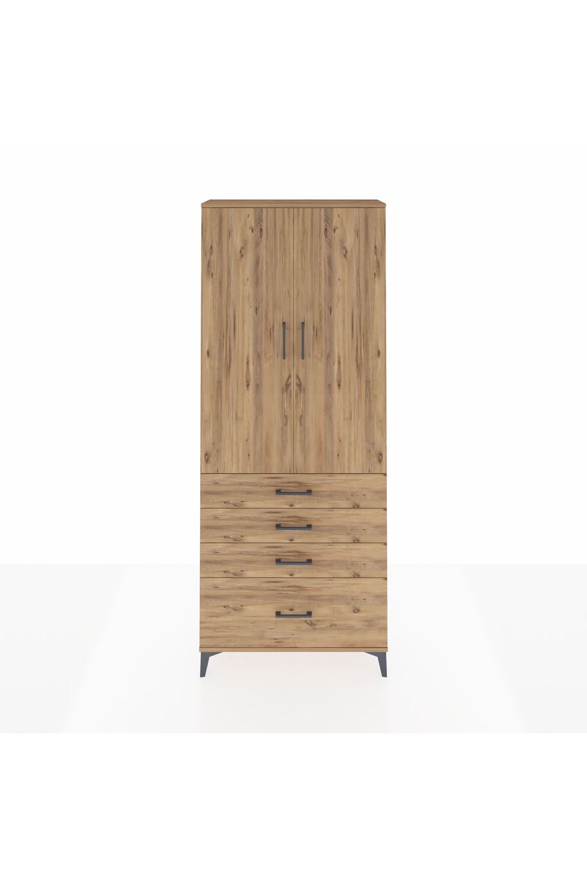 Arges Dolap 2 Raflı 4 Çekmeceli Tek Askılı 88x30x221 - S30M085V9A