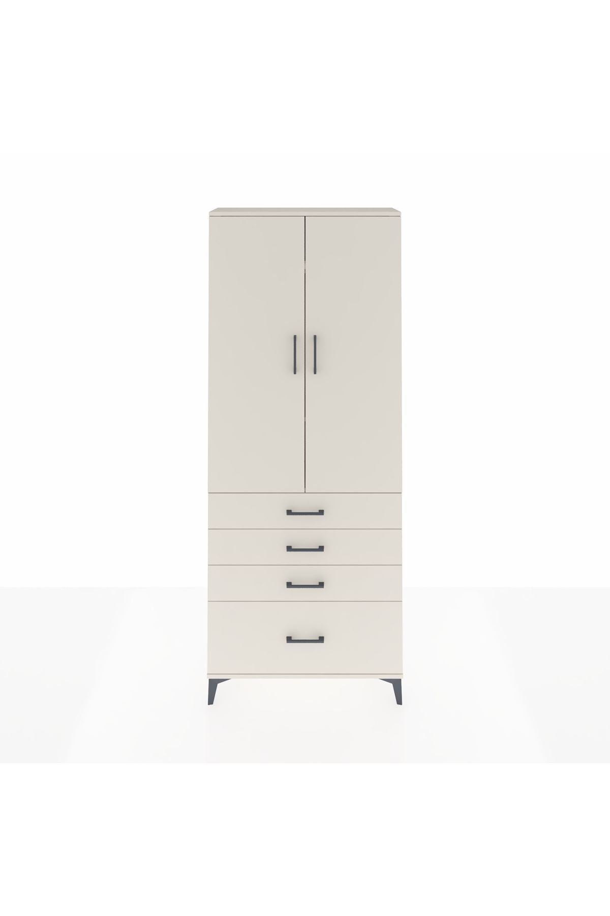 Arges Dolap 3 Raflı 4 Çekmeceli 2 Kapaklı 88x30x221 - S30M086V1A