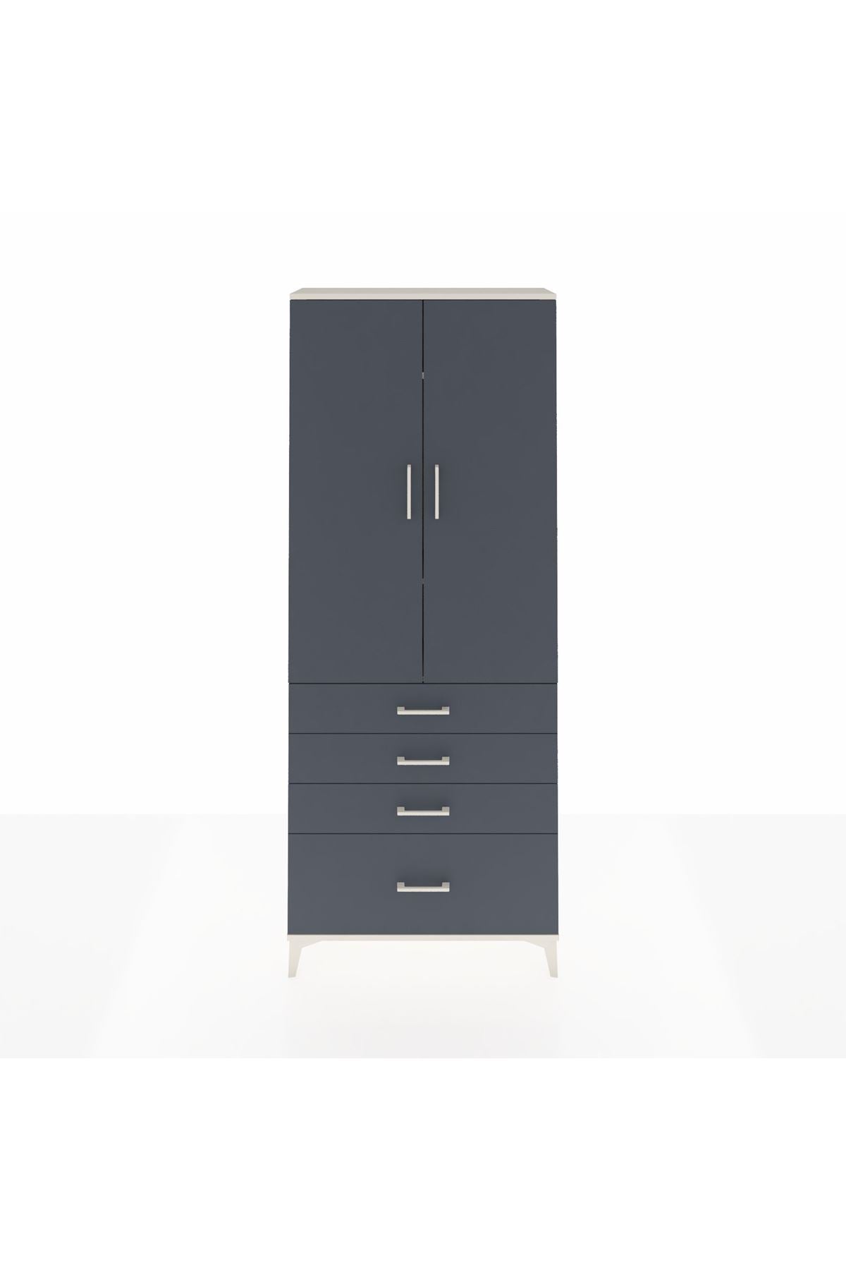 Arges Dolap 3 Raflı 4 Çekmeceli 2 Kapaklı 88x30x221 - S30M086V2A