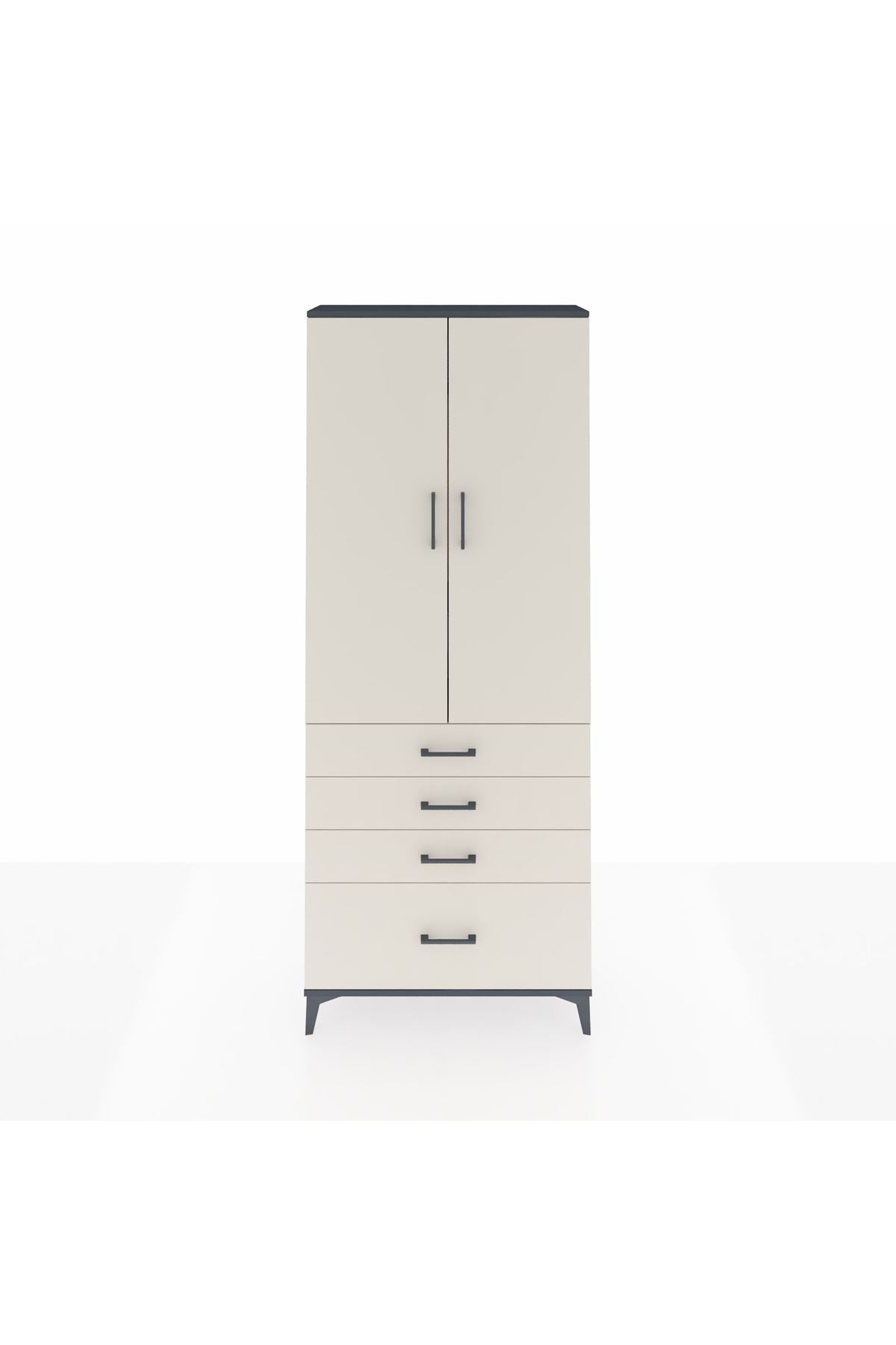 Arges Dolap 3 Raflı 4 Çekmeceli 2 Kapaklı 88x30x221 - S30M086V4A