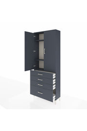 Arges Dolap 3 Raflı 4 Çekmeceli 2 Kapaklı 88x30x221 - S30M086V5A