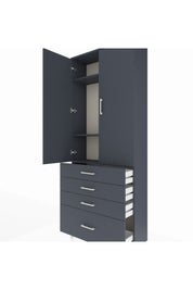 Arges Dolap 3 Raflı 4 Çekmeceli 2 Kapaklı 88x30x221 - S30M086V5A
