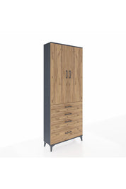 Arges Dolap 3 Raflı 4 Çekmeceli 2 Kapaklı 88x30x221 - S30M086V6A