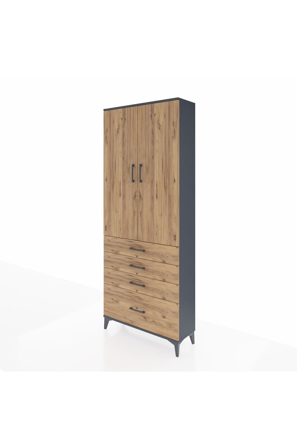 Arges Dolap 3 Raflı 4 Çekmeceli 2 Kapaklı 88x30x221 - S30M086V6A
