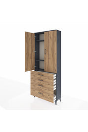 Arges Dolap 3 Raflı 4 Çekmeceli 2 Kapaklı 88x30x221 - S30M086V6A