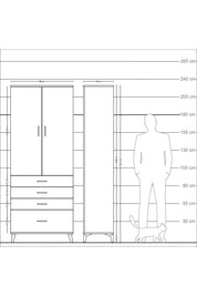 Arges Dolap 3 Raflı 4 Çekmeceli 2 Kapaklı 88x30x221 - S30M086V6A