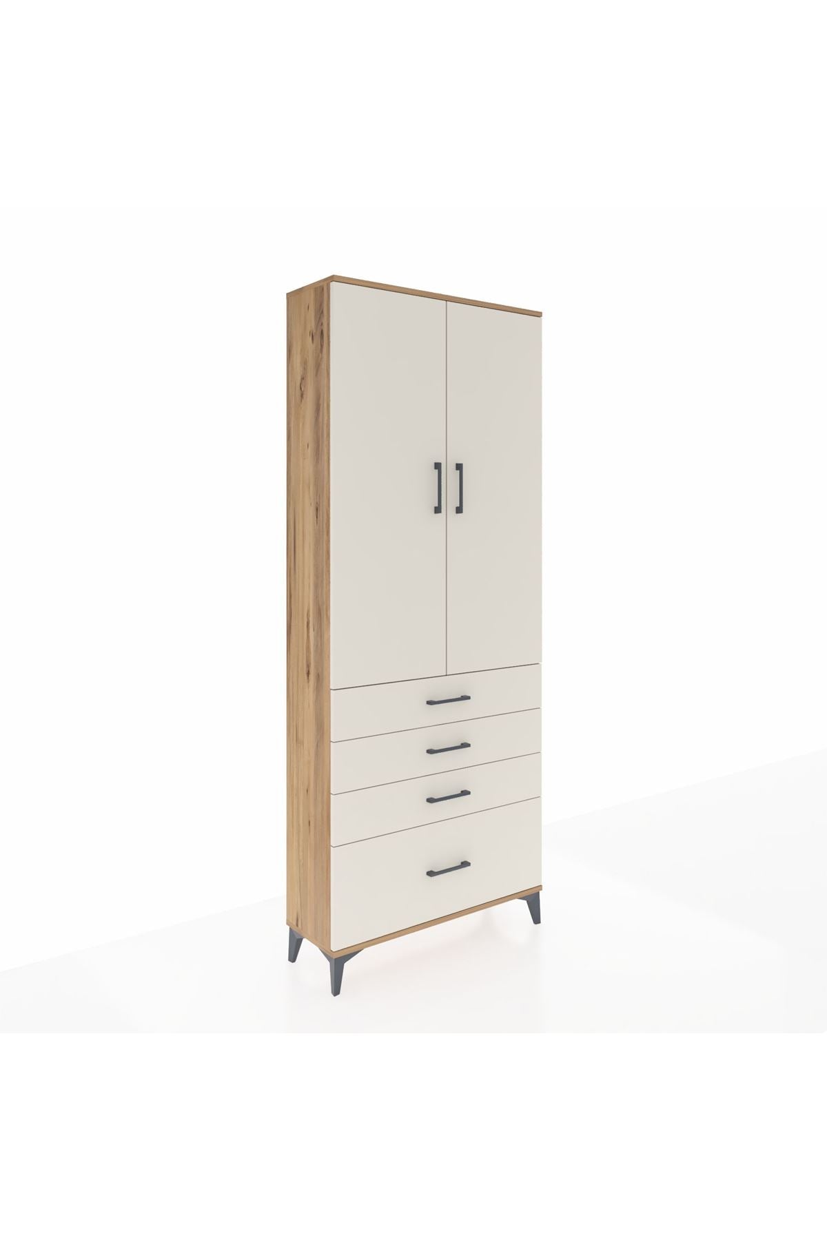 Arges Dolap 3 Raflı 4 Çekmeceli 2 Kapaklı 88x30x221 - S30M086V7A