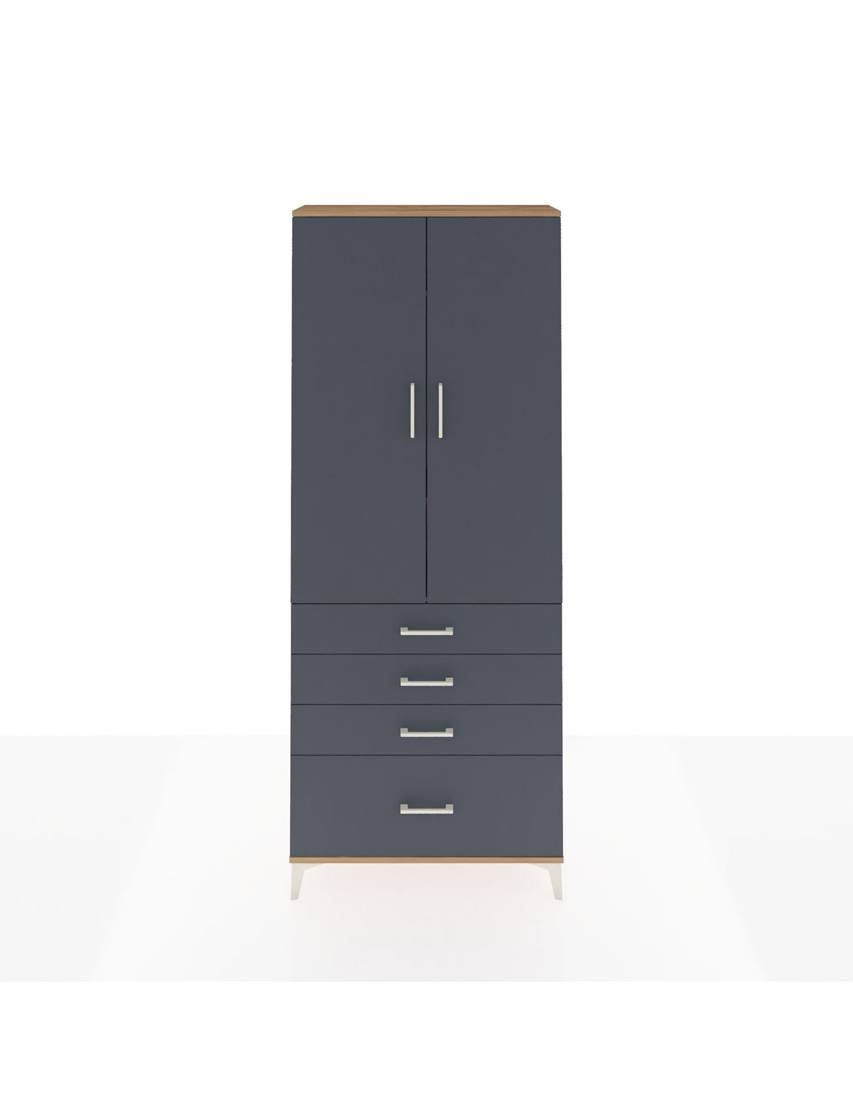 Arges Dolap 3 Raflı 4 Çekmeceli 2 Kapaklı 88x30x221 - S30M086V8A