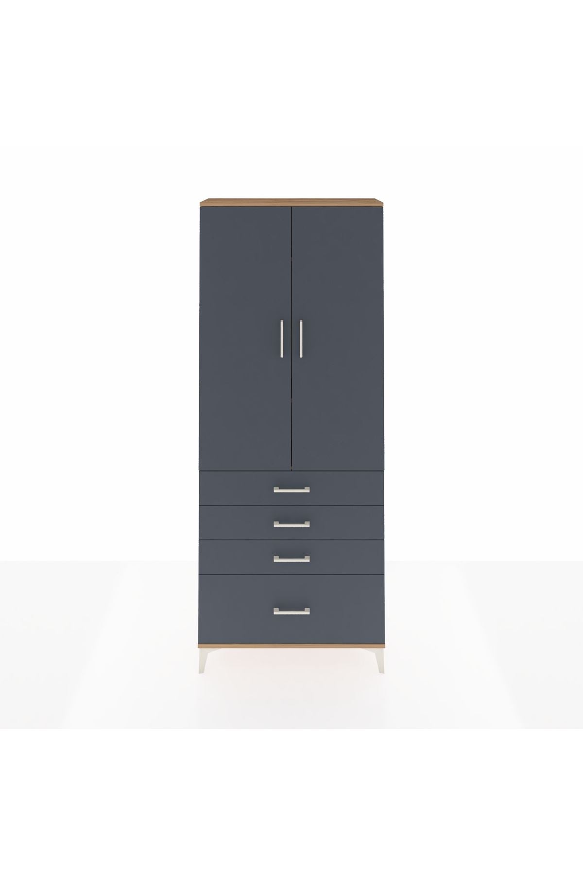 Arges Dolap 3 Raflı 4 Çekmeceli 2 Kapaklı 88x30x221 - S30M086V8A