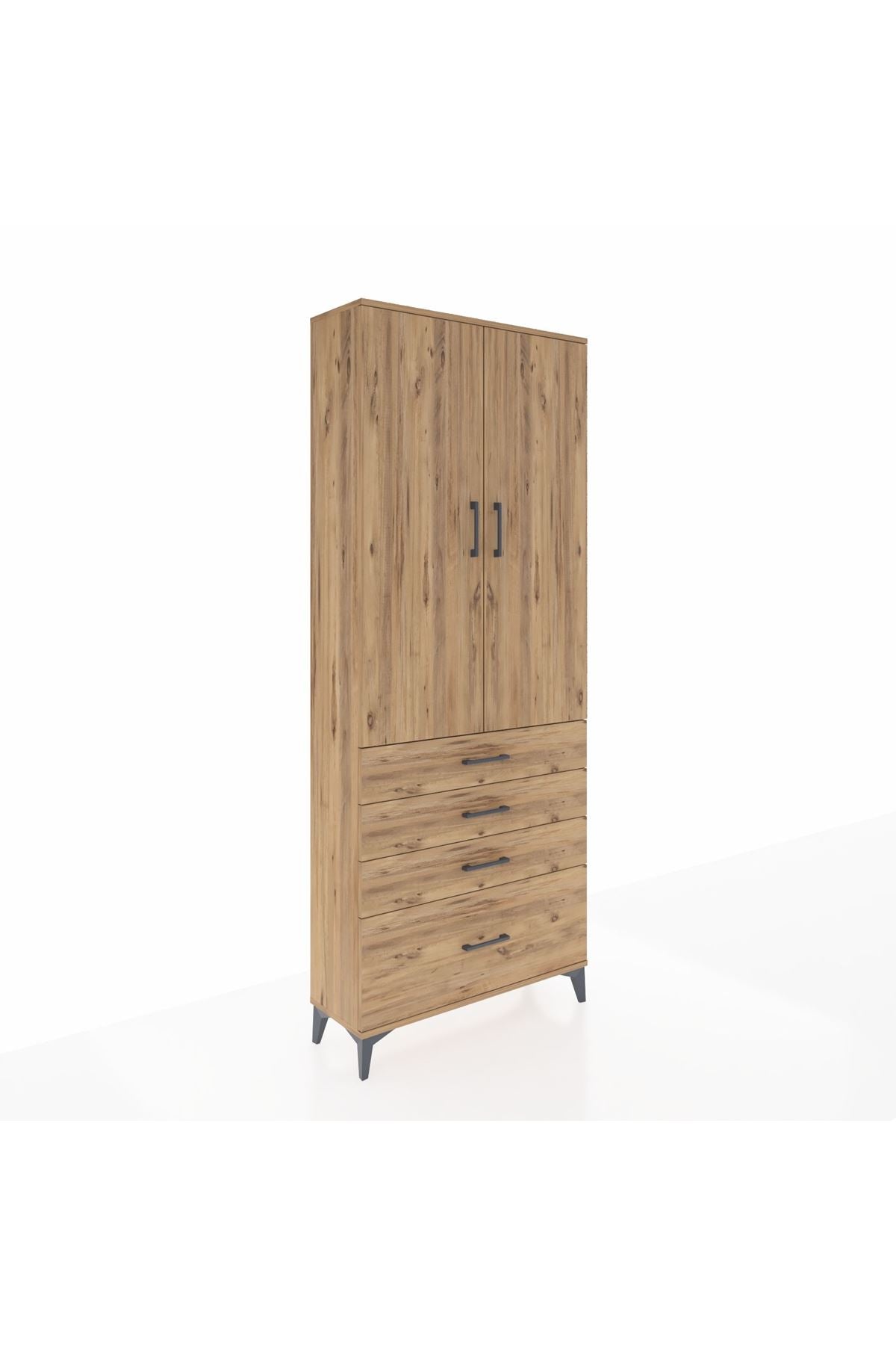 Arges Dolap 3 Raflı 4 Çekmeceli 2 Kapaklı 88x30x221 - S30M086V9A