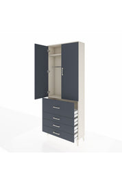 Arges Dolap 2 Raflı 4 Çekmeceli Tek Askılı 88x30x221 - S30M088V2A