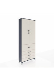 Arges Dolap 2 Raflı 4 Çekmeceli Tek Askılı 88x30x221 - S30M088V4A