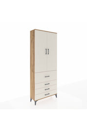Arges Dolap 2 Raflı 4 Çekmeceli Tek Askılı 88x30x221 - S30M088V7A