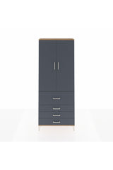 Arges Dolap 2 Raflı 4 Çekmeceli Tek Askılı 88x30x221