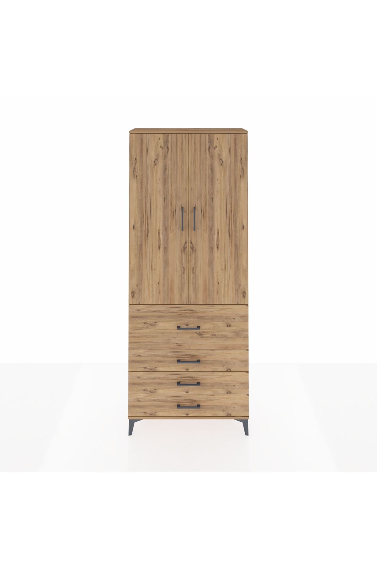 Arges Dolap 2 Raflı 4 Çekmeceli Tek Askılı 88x30x221 - S30M088V9A