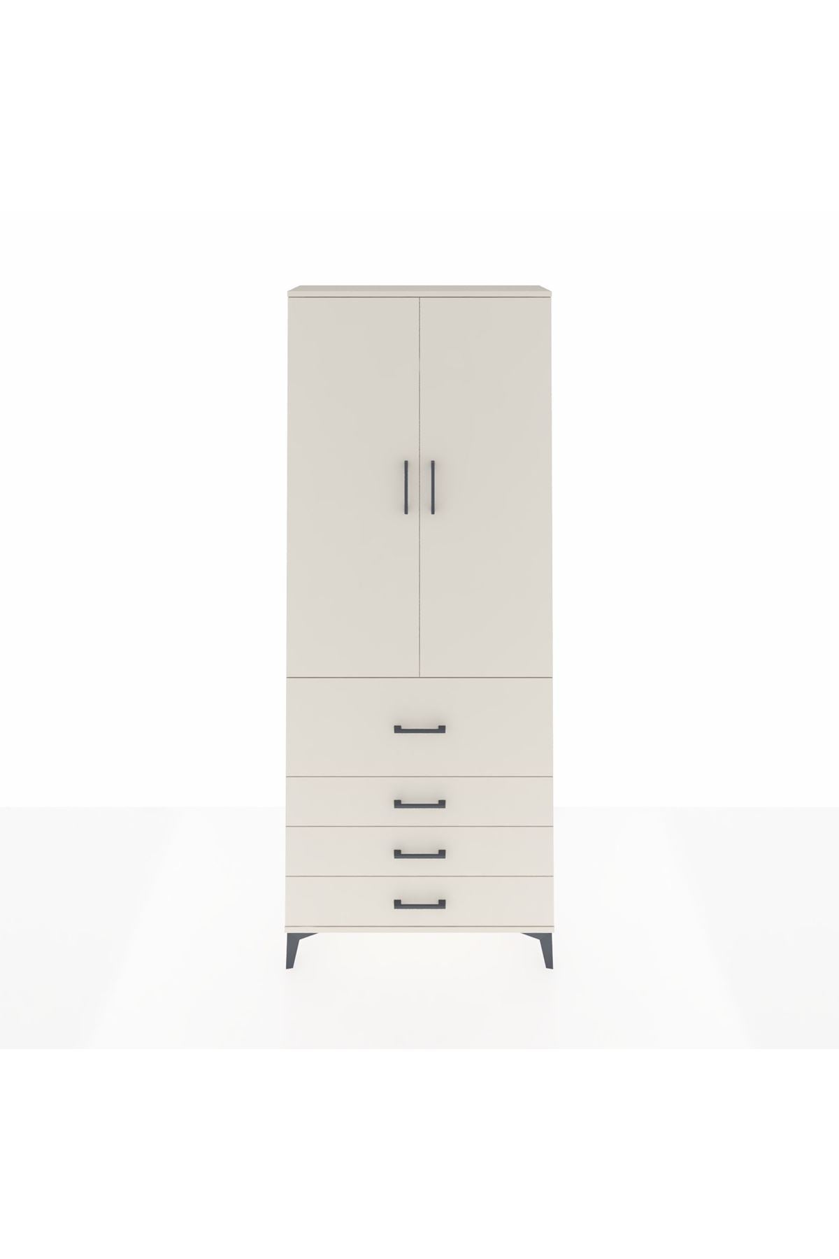 Arges Dolap 3 Raflı 4 Çekmeceli 2 Kapaklı 88x30x221 - S30M089V1A