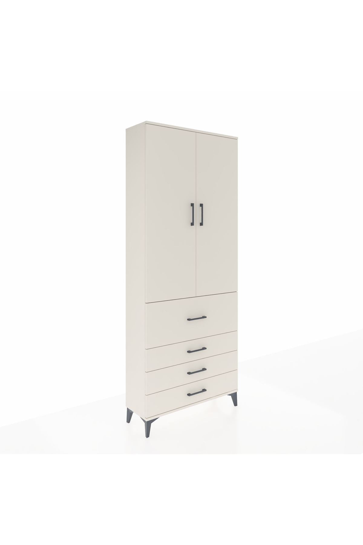 Arges Dolap 3 Raflı 4 Çekmeceli 2 Kapaklı 88x30x221 - S30M089V1A