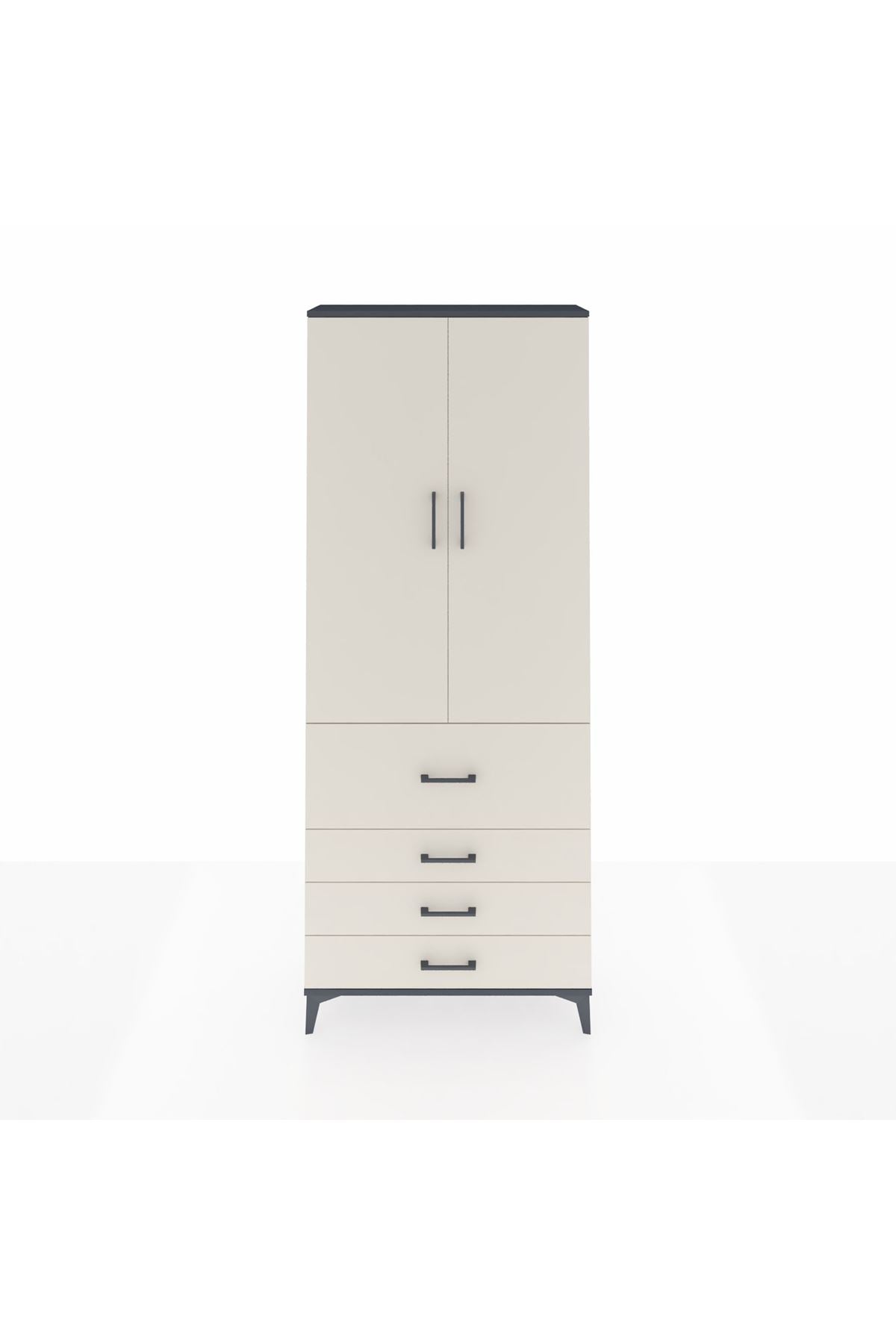 Arges Dolap 3 Raflı 4 Çekmeceli 2 Kapaklı 88x30x221 - S30M089V4A