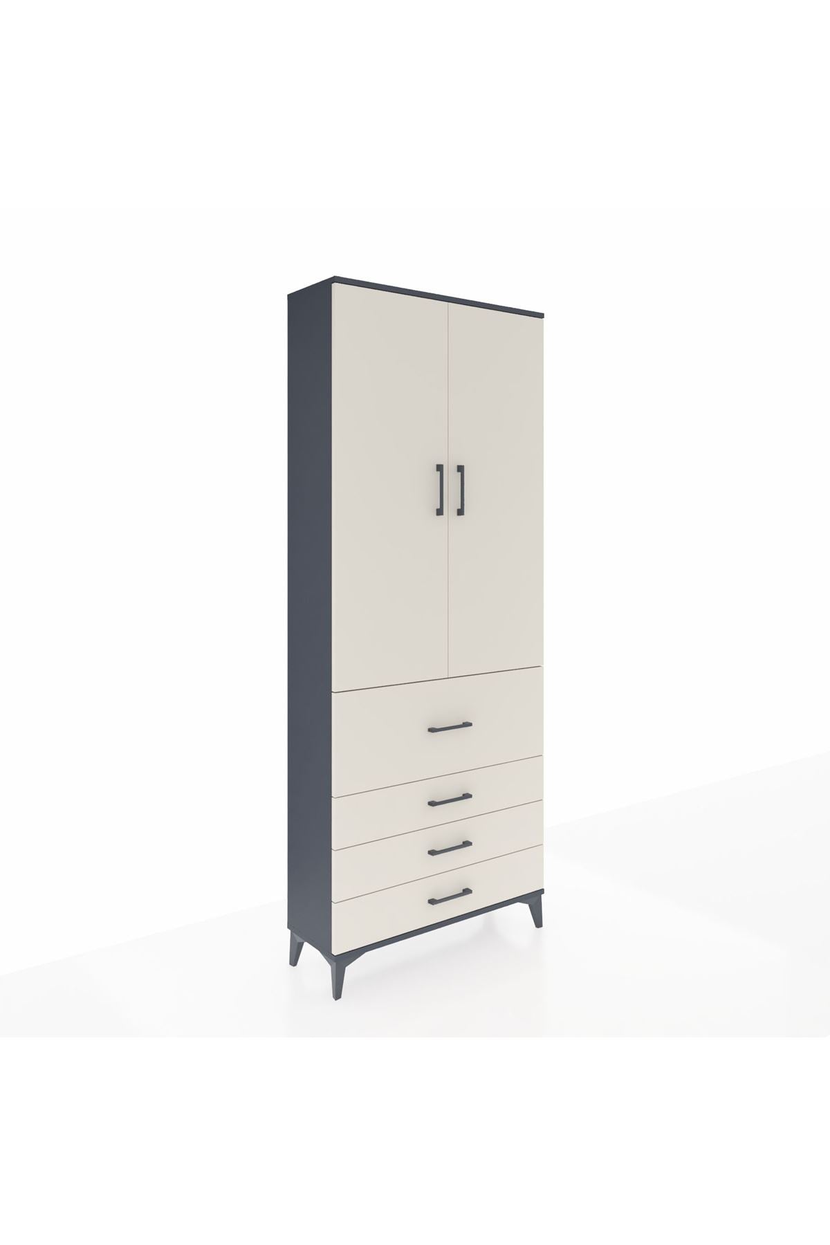 Arges Dolap 3 Raflı 4 Çekmeceli 2 Kapaklı 88x30x221 - S30M089V4A