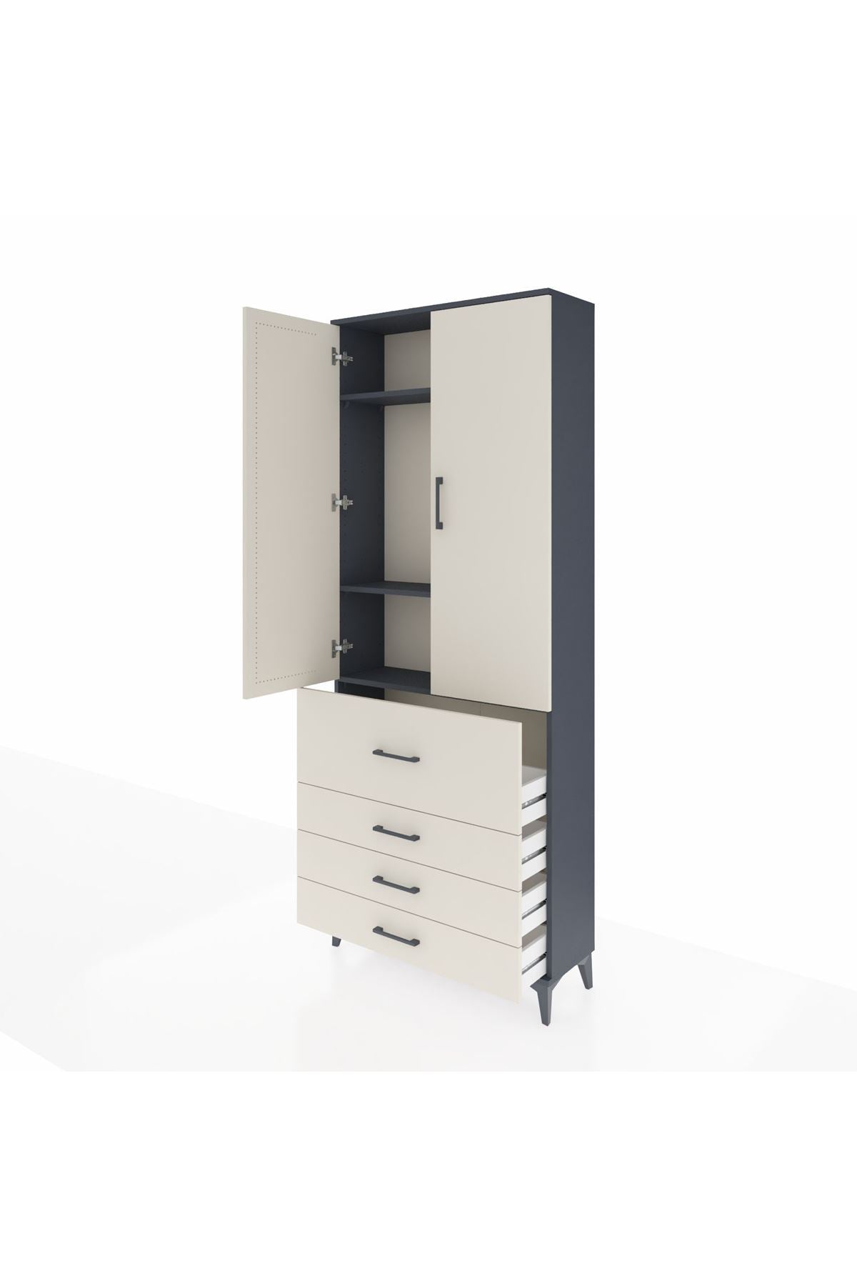 Arges Dolap 3 Raflı 4 Çekmeceli 2 Kapaklı 88x30x221 - S30M089V4A
