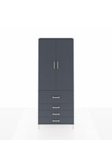 Arges Dolap 3 Raflı 4 Çekmeceli 2 Kapaklı 88x30x221