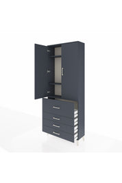 Arges Dolap 3 Raflı 4 Çekmeceli 2 Kapaklı 88x30x221 - S30M089V5A