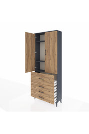 Arges Dolap 3 Raflı 4 Çekmeceli 2 Kapaklı 88x30x221 - S30M089V6A