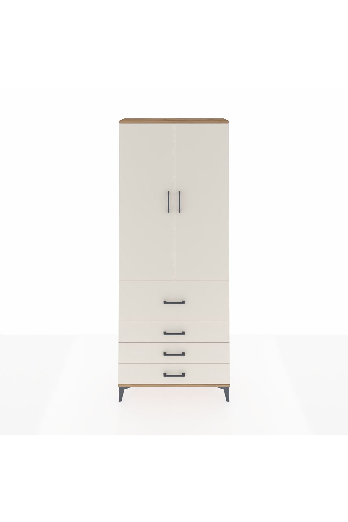 Arges Dolap 3 Raflı 4 Çekmeceli 2 Kapaklı 88x30x221 - S30M089V7A
