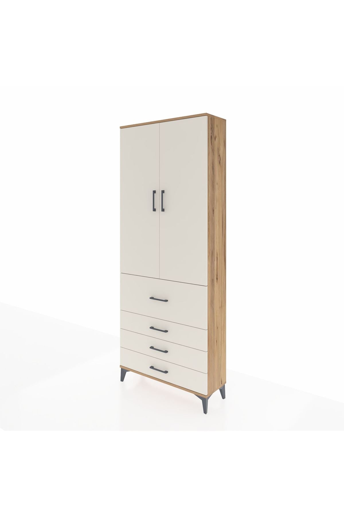 Arges Dolap 3 Raflı 4 Çekmeceli 2 Kapaklı 88x30x221 - S30M089V7A