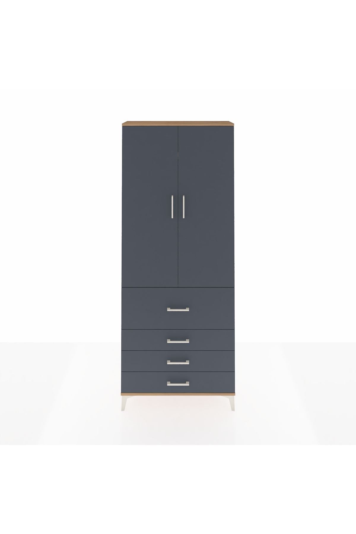 Arges Dolap 3 Raflı 4 Çekmeceli 2 Kapaklı 88x30x221 - S30M089V8A