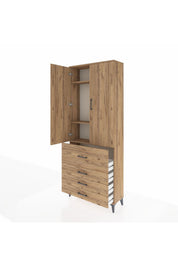 Arges Dolap 3 Raflı 4 Çekmeceli 2 Kapaklı 88x30x221 - S30M089V9A