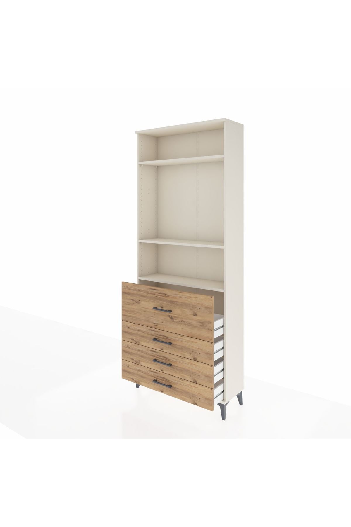 Arges Dolap 3 Raflı 4 Çekmeceli 88x30x221 - S30M090V3A